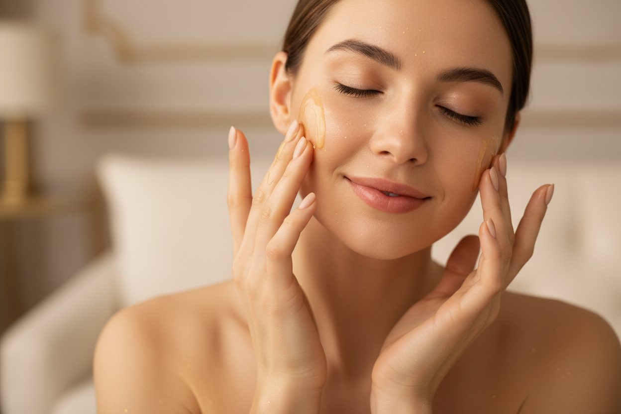 Ser Facial cu Particule din Aur 24K pentru Luminozitate